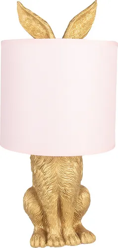 Clayre & Eef Tischlampe Kaninchen Ø 20x43 cm Goldfarbig Polyresin