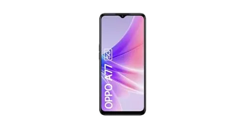 OPPO A77 5G - 64GB/4GB RAM Dual-SIM in Mitternachtsschwarz - Simlockfreies Handy mit 5G-Unterstützung für blitzschnelle Internetgeschwindigkeiten und Dual-SIM-Funktion für maximale Flexibilität.