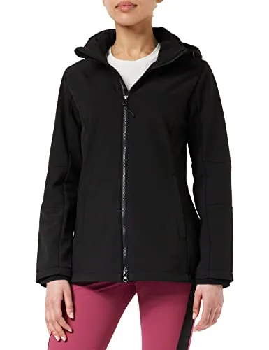 CMP Damen Softshelljacke Zip Hood 3A22226 - Übergangsjacke mit Wind-Protect-Membran für hohen Komfort und Atmungsaktivität. Mit abnehmbarer Kapuze und weichem Fleece-Innenfutter für zusätzlichen Wärme- und Wetterschutz.