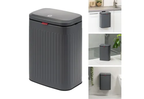 eluno großer Abfalleimer, Küchenmülleimer mit Schiebedeckel - Haushaltszubehör, elegantes Design und flexible Platzierungsmöglichkeiten für Küche und Bad, 8 Liter Fassungsvermögen