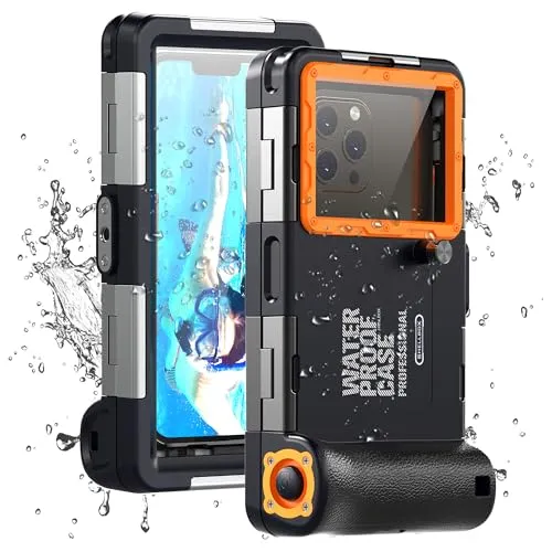 Unterwasser-Tauchgehäuse für Smartphones - Professioneller Schutz bis 15m - Handyhüllen & Cover - Ideal für Schnorcheln und Surfen, wasserdicht bis 15m, kompatibel mit den meisten Smartphones für klare Unterwasserfotos.