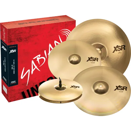 Sabian XSR Performance Set 20R/16C/18C/14H - Hochwertiges Becken-Set - Becken-Set für professionelle Drummer, bietet herausragenden Klang und vielseitige Einsatzmöglichkeiten in jedem Musikstil.