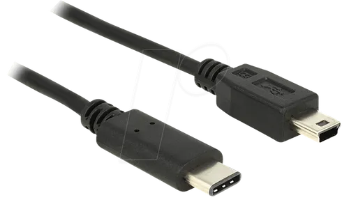 DELOCK 83335 - USB 2.0 Kabel C Stecker auf Mini B Stecker, 0,5 m für schnelle Datenübertragung bis zu 480 Mbps