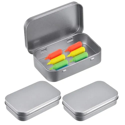 EVTHUR 3 Stück Metall-Aufbewahrungsboxen Kleinen Blechdosen 9,5x8,5x2,2cm Metalldosen mit Deckel