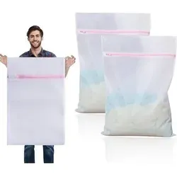 2er Set Wäschenetz XXL 60x90cm – Wäschebeutel für Waschmaschine - Praktische Wäschesäcke aus reißfestem Polyester mit verstecktem Reißverschluss für optimalen Schutz Ihrer Wäsche. Ideal zum Sortieren und Aufbewahren, auch für große Textilien geeignet.