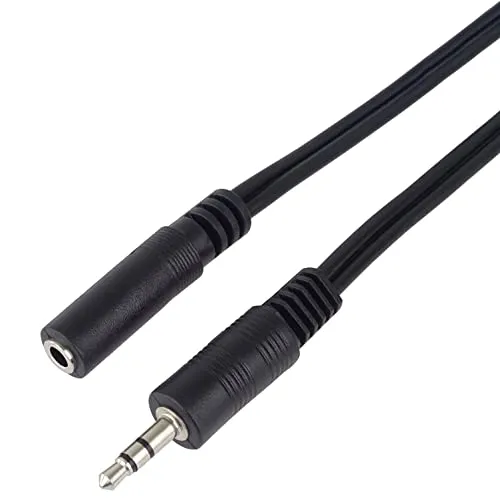 PremiumCord Verlängerung Klinkenkabel 3,5mm, Klinke 3,5mm, Stecker auf Buchse, Aux Headset Audio Verlängerungskabel, geschirmt, Farbe schwarz, Länge 2m