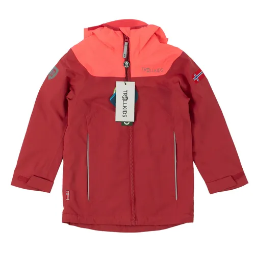 TROLLKIDS Mädchen Regenjacke 611-411-104 Bergen Jacket Rot / 104 / Jacke