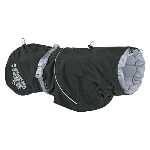 Hurtta Monsun Regenmantel für Hunde - Dunkelgrau, Größe 25 cm - Wasserdichter Hunderegenmantel mit reflektierenden Elementen, verstellbarem Kragen und Bauchlatz für optimalen Schutz bei Regen und Wind. Ideal für aktive Hunde und schützende Outdoor-Aktivitäten.