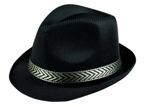 Hut Funky schwarz Erwachsene Trilby schwarz Fasching Karneval Herrenhut Fasnacht