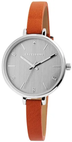 Excellanc Quarzuhr EX0316 - Elegante Damenuhr mit Lederimitatband, ideal für jeden Anlass und bietet eine stilvolle Ergänzung zu Ihrem Outfit.