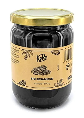 Koro - Bio Schwarzes Tahin - 500 g - Ein wahrer Gaumenschmaus aus 100% Bio schwarzer Sesam