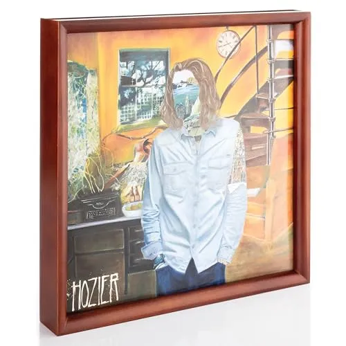 MÖNKE Vinyl-Plattenständer und -Rahmen – zur Wandmontage oder als Tischgerät – präsentieren Sie Ihre aktuellen oder Lieblings-Vinylplatten elegant – für die meisten Schallplatten geeignet (Braun)