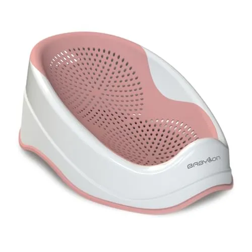 BABYLON DOLPHIN Badewannensitz Baby Ab 0-6 Monate – Ergonomisches Kinder Badewanne – Hypoallergen, Schimmelresistent, Rutschfest – Babysitz Badewanne & Baby Bathtub – für dusche – Rosa