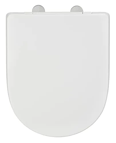 WENKO WC-Sitz Exclusive Nr. 3 - Weiß Matt mit Absenkautomatik - WC-Sitz aus langlebigem Duroplast mit eleganter, mattschwarzer Oberfläche und praktischer Absenkautomatik für sanftes Schließen.