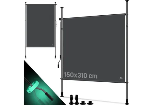 KESSER Senkrechtmarkise Klemmmarkise Ausziehbar in schwarz von Kesser