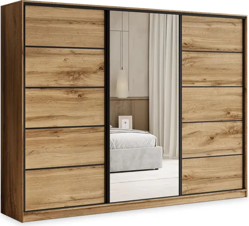 Produktbild Masseno Schwebetürenschrank PINA mit Spiegel und Schubladen