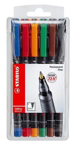 Folienstift - STABILO OHPen universal - permanent fein - 6er Pack - mit 6