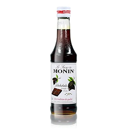 Monin Sirup Schokolade (1 x 0,25 l) – Kaffeesirup für Latte Macchiato, Cappuccino & heiße Schokolade – Schokoladensirup für Desserts, Drinks & Bar