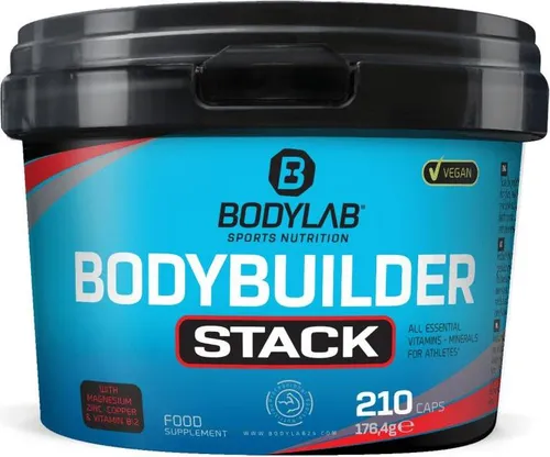 Bodylab24 Bodybuilder Stack 210 Kapseln - Multivitaminpräparate & Mineralien - All-in-One Supplement mit umfangreichem Mikronährstoff-Mix, speziell für intensiv trainierende Sportler entwickelt.