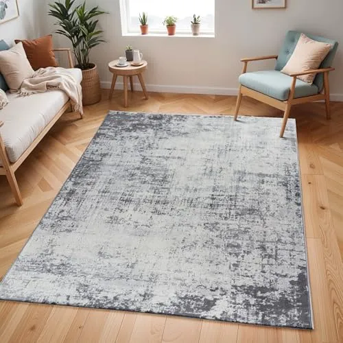 Livabliss Kurzflorteppich Milena, Grau, Rechteckig, 200x275 cm - Moderner Kurzflorteppich aus der ABSTRAKT-Kollektion, ideal für stilvolle Innenräume. Langlebig und pflegeleicht, perfekt für stark frequentierte Bereiche. Oeko-Tex® Standard 100 zertifiziert.
