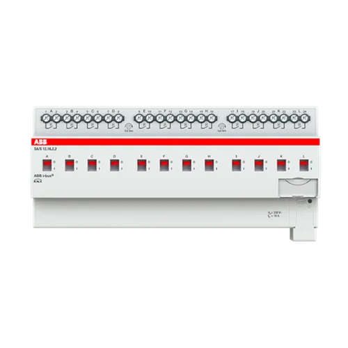 ABB SA/S12.16.2.2 Schaltaktor - 12-fach Schaltaktor für Elektroinstallation mit 16 A, ideal zur Steuerung elektrischer Verbraucher über ABB i-bus mit LED-Anzeige und Handbedienung.