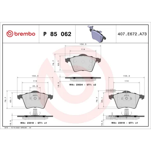 Brembo Bremsbelagsatz PRIME LINE P 85 062 - Bremsbeläge für Scheibenbremsen, hohe Bremskraft und optimale Sicherheit für Ihr Fahrzeug.