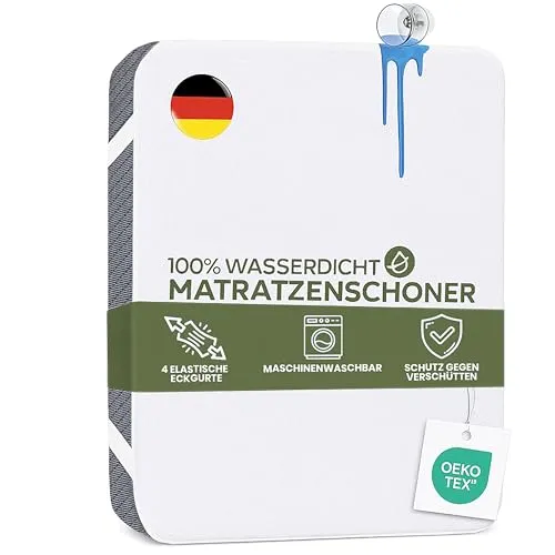 Terra Beds Matratzenschoner 180x200 cm, 100% wasserdichte Matratzenauflage, atmungsaktives und superweiches Baumwollmaterial, geräuschlos, Oeko-TEX-Zertifiziert, Fleckenschutz und waschbar