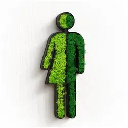 Zwayve Hinweisschild WC Türschild Moos Klo Schild Toiletten Toilettenschild Gäste WC schwarz Divers