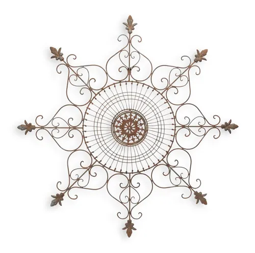 Aubaho Dekoobjekt - Wandverzierung aus Eisen im Retro Design - Stilvolle Wandverzierung aus Eisen im Retro Design, 93,5cm x 93,5cm. Ein echter Blickfang für jedes Zuhause, ideal für Wohnzimmer, Flur oder Schlafzimmer. Setzen Sie Akzente mit dieser einzigartigen Dekoration!