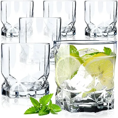 KADAX Trinkgläser, 6er Set, Wassergläser, Saftgläser aus Glas, Gläser für Wasser, Drink, Saft, Party, Garten, Universalgläser, Cocktailgläser, Getränkegläser, modernes Design (325ml, Niedrig)