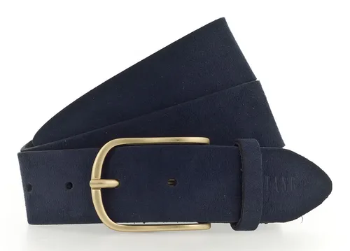 MUSTANG Damen Gürtel aus Veloursleder - Damen-Gürtel in 35 mm Breite mit eleganter goldener Dornschließe und Labelprägung am Gürtelende – perfekt für stilvolle Outfits.