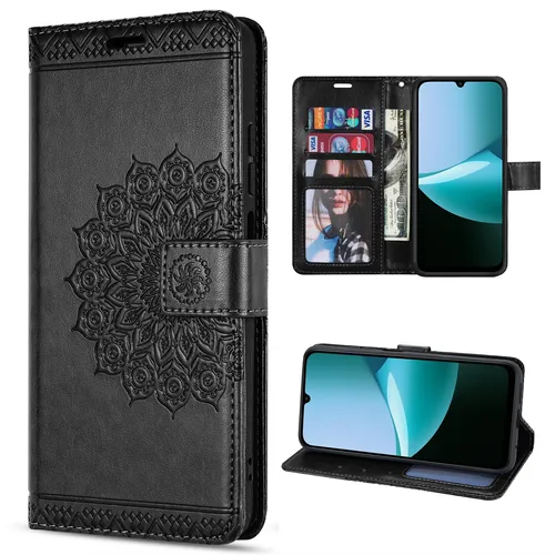 Handy Tasche für Xiaomi Redmi 15C Handyhülle Klapphülle Wallet Case Schwarz