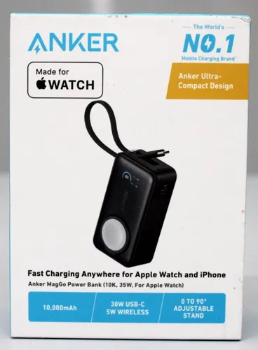 Anker MagGo Powerbank 10.000mAh für Apple Watch - Powerbank für Apple-Geräte mit 10.000mAh und 35W Ladeleistung. Ideal für Reisen, passt in jede Tasche und lädt dein iPhone 15 Pro bis zu 2x und die Apple Watch Serie 9 bis zu 11x.