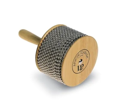 LP Latin Percussion Afuche/Cabasa Deluxe Wood LP234C - Cabasas aus Holz, 13.5 x 9.5 cm, mit Edelstahlzylinder und Metallkugelketten für authentischen Klang und perfekte Kontrolle.