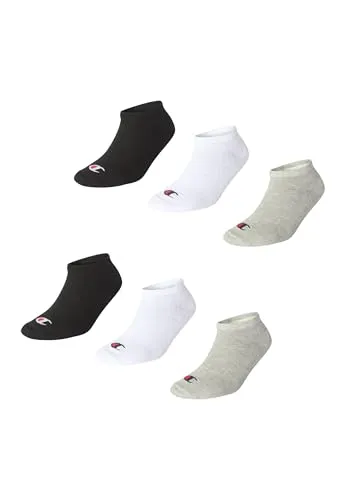 Champion Unisex Basics 6pk Sneaker Socken, Hellgrau Meliert, 39-42 EU