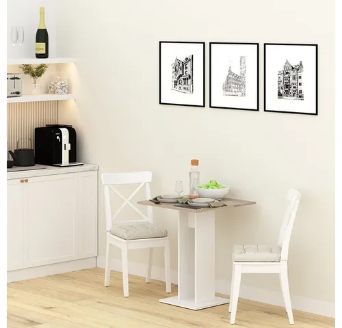 Vicco Esstisch Repose 65x65 cm - Sonoma Weiß - Quadratischer Esstisch aus stabiler Spanplatte in modernem Sonoma Weiß, ideal für kleine Räume oder gemütliche Essbereiche.