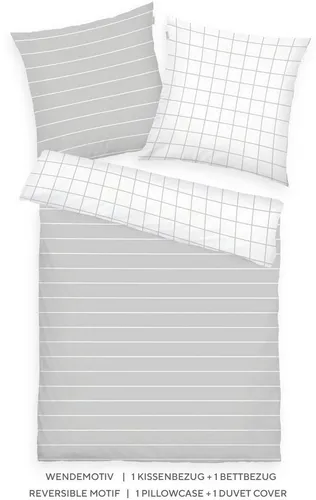 TOM TAILOR Renforcé-Bettwäsche 155x220 cm + 80x80 cm in grau von TOM TAILOR HOME