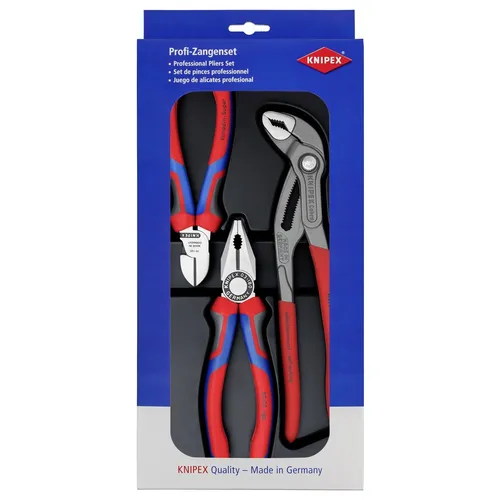 Knipex 00 20 09 V01 Werkstatt Zangen-Set 3teilig - Zangen-Sets mit attraktiver Verkaufsverpackung, ideal für Werkstätten und Heimwerker, inklusive praktischem Kunststoff-Tiefziehteil.
