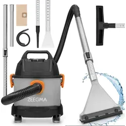 Zeegma Industriesauger Zonder Pro Compact 1000 W - Industriesauger für Trocken- und Nasssaugung, 1000 W Leistung mit Gebläsefunktion und HEPA-Filter für optimale Reinigungsergebnisse.