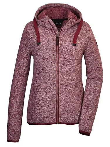 G.I.G.A. DX by killtec Damen Strickfleecejacke/Fleecejacke mit Kapuze GW 52 WMN KNTFLC JCKT, weinrot, 40, 42233-000