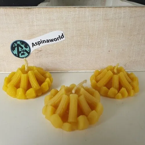 Bienenwachskerze Lagerfeuer Kerze 2 cm 3er Set - Bienenwachs Lagerfeuer