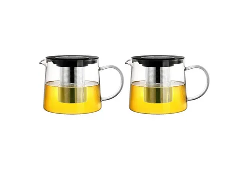 Tebery Glas Teekanne 1,5L mit Edelstahlfilter