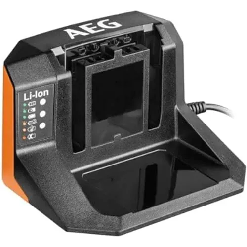 AEG Ladegerät 18 V für PRO18V Akkus - Ladegerät für 18 V Akkus von 1,5 bis 9,0 Ah, bietet erweiterte Kompatibilität und intelligente Batteriediagnose für effizientes und sicheres Laden.