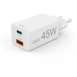 HAMA Schnellladegerät 1x USB-C PD und 1x USB-A QC - Ladegeräte & Dockingstationen, kompaktes Mini-Ladegerät für schnelles Laden von Smartphones und Tablets