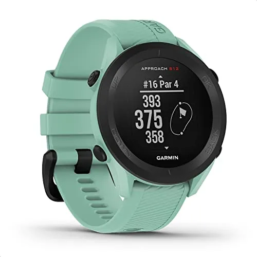GARMIN APPROACH S12 2022 Edition - Smartwatch in mint und schwarz, GPS-fähig und ideal für Golfer mit 30 Std. Akkulaufzeit