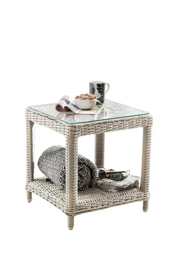 Destiny Beistelltisch MERANO – Vintage Weiß, 46x46x50 cm in weiß von Destiny