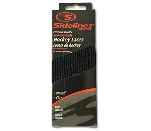 Schnürsenkel farbig gewachst Schuhbänder für Eishockey sidelines (schwarz, 274 cm)