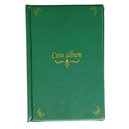MULOVE Münzsammelalbum mit 150 Taschen, geeignet für Münzen mit einem Durchmesser von weniger als 4,6 cm, Grün