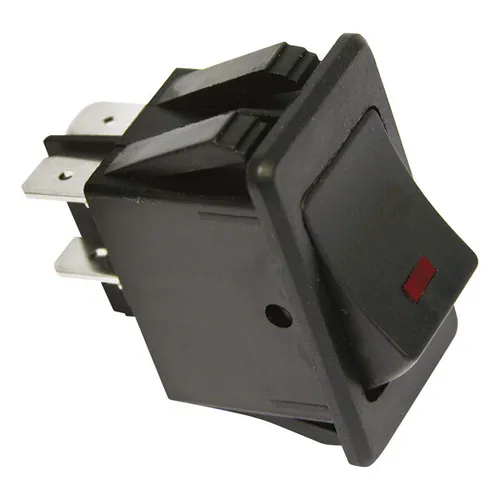 12V KFZ Schalter, Wippenschalter mit roter LED, 2-polig, 35A, 38x22mm, S9