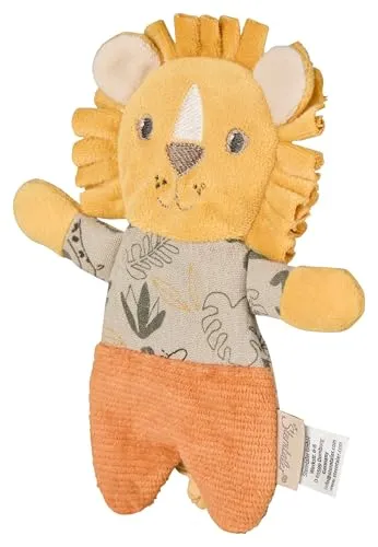 Sterntaler Knistertier Löwe Leo - Kuscheltier aus weichem Musselin und Cordstoff - Baby Spielzeug zum Kuscheln, Entdecken und Spielen, mattgelb